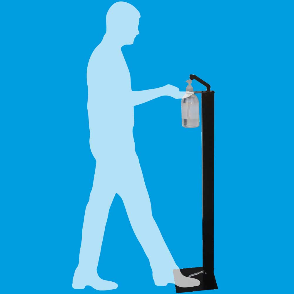 Hand dispenser gemoteerd op paal